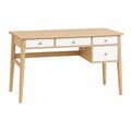 Bureau 120 x 60 x 75 cm en bois naturel et blanc à 4 tiroirs style scandinave