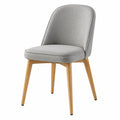 Chaise de salle à manger 50 x 55 x 85 cm en tissu gris et bois style scandinave