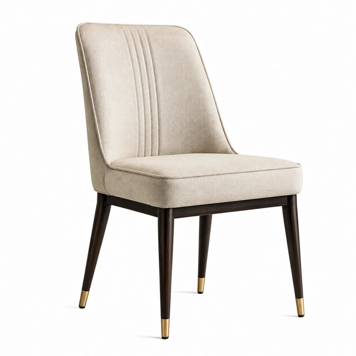 Chaise de salle à manger 50 x 62 x 88 cm tissu beige pieds en bois style contemporain