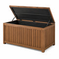 Coffre de rangement de jardin 120 x 60 x 63 cm en bois marron avec couvercle à vérins