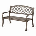 Banc de jardin 122 cm en métal bronze à dossier ajouré